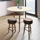 Conj. Mesa Gardênia 70cm Sweet Corn E 2 Banquetas Marrons