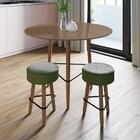 Conj. Mesa Gardênia 80cm Toffee E 2 Banquetas Verdes