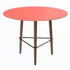 Conj. Mesa Gardênia Living Coral E 4 Banquetas Pretas