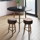 Conj. Mesa Gardênia Preta E 2 Banquetas Marrons