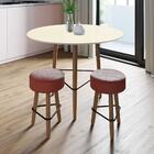 Conj. Mesa Gardênia Sweet Corn E 2 Banquetas Vermelhas