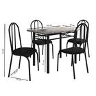 Conj. Mesa Genebra 4 Cadeiras Alicante Preto Fosco/preto Liso