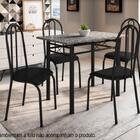 Conj. Mesa Genebra 4 Cadeiras Alicante Preto Fosco/preto Liso