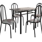 Conj. Mesa Genebra 4 Cadeiras Alicante Preto Fosco/tribal