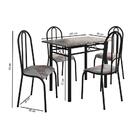 Conj. Mesa Genebra 4 Cadeiras Alicante Preto Fosco/tribal