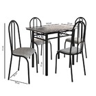 Conj. Mesa Genebra 4 Cadeiras Alicante Preto Fosco/vegetale