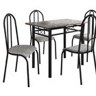 Conj. Mesa Genebra 4 Cadeiras Alicante Preto Fosco/vegetale