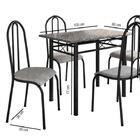 Conj. Mesa Genebra 4 Cadeiras Alicante Preto Prata/vegetale