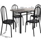 Conj. Mesa Genebra 4 Cadeiras Alicante Pto Prata/pto Floral