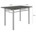 Conj. Mesa Genebra 4 Cadeiras Lisboa Bco Prata/preto Liso