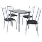 Conj. Mesa Genebra 4 Cadeiras Lisboa Bco Prata/preto Liso