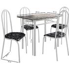 Conj. Mesa Genebra C/4 Cadeiras Alicante Branco/preto Floral
