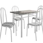 Conj. Mesa Genebra C/4 Cadeiras Alicante Branco/pto Listrado
