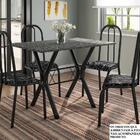 Conj. Mesa Miami 1,10m 4 Cadeiras Madri Pto Prata/pto Floral