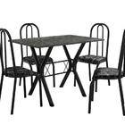 Conj. Mesa Miami 1,10m 4 Cadeiras Madri Pto Prata/pto Floral