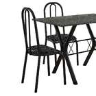 Conj. Mesa Miami 1,10m 4 Cadeiras Madri Pto Prata/pto Floral