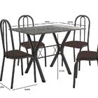 Conj. Mesa Miami 1,10m C/4 Cadeiras Madri Preto Prata/café
