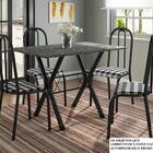 Conj. Mesa Miami 1,10m C/4 Cadeiras Madri Preto Prata/xadrez