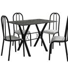 Conj. Mesa Miami 1,10m C/4 Cadeiras Madri Pto Fosco/vegetale