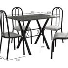 Conj. Mesa Miami 1,10m C/4 Cadeiras Madri Pto Prata/vegetale