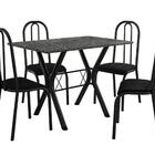 Conj. Mesa Miami 1,10m C/ 4 Cadeiras Madri Preto Prata/preto