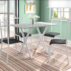 Conj. Mesa Miami 4 Cadeiras Lisboa Branco Pta/mescl. Petróleo