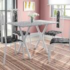 Conj. Mesa Miami C/4 Cadeiras Granada Bco Prata/preto Floral