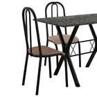 Conj. Mesa Miami C/4 Cadeiras Madri Preto Prata/nature Bege
