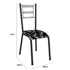 Conj. Mesa Miami C/4 Cadeiras Santiago Pto Prata/pto Floral