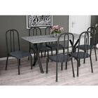 Conj. Mesa Miami C/6 Cadeiras Madri Preto/mesclado Petróleo