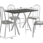 Conj. Mesa Miami Com 4 Cadeiras Madri Branco Prata/vegetale