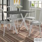 Conj. Mesa Miami Com 4 Cadeiras Madri Branco Prata/vegetale
