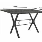 Conj. Mesa Miami Com 6 Cadeiras Lisboa Preto Prata/vegetale