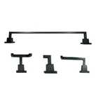 Conj Banho Simples Quadrado Preto 600mm