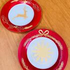 Conj C/ 2 Pratos Sobremesa 20 Cm Rena E Bola Gold