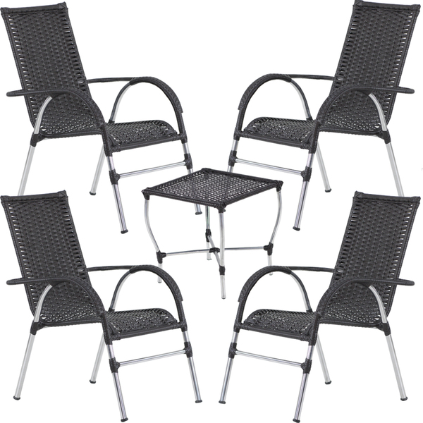 Conj Cadeira Area Externa Chuva Sol Resistente Trama Original