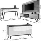 Conj Classic Painel Com Rack 2.2 Aparador E Buffet Off White