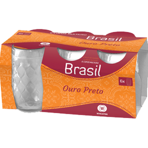 Conj Copo Ouro Preto 6 Pçs Weathon