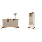 Conj Cristaleira E Buffet Buriti Com Os Cantos Curvos, Puxado