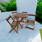 Conj De Mesa 4 Cadeiras Dobráveis Em Madeira Area Gourmet  Mel
