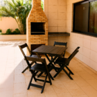 Conj De Mesa 4 Cadeiras Dobráveis Em Madeira Area Gourmet  Pr