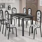 Conj De Mesa Ref. 06/140 6 Cadeiras Tubular Tampo De Ardósia