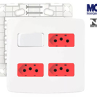 Conj Interruptor Simples + 3 Tomada 20a Vermelha Margirius