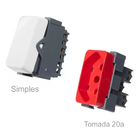 Conj Interruptor Simples + 3 Tomada 20a Vermelha Margirius