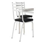 Conj Mesa 0,75cm 4 Cadeiras 118 Conj Branco Assento Preto