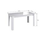 Conj Mesa Jantar Clássica 6 Cadeiras Estofadas Branco Preto