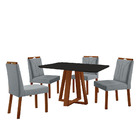 Conj Sala De Jantar Mesa Floripa Madeira Maciça 120x90 Tampo