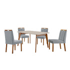 Conj Sala De Jantar Mesa Paris Madeira Maciça 120x90 Tampo Re