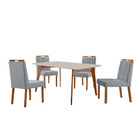 Conj Sala De Jantar Mesa Paris Madeira Maciça 140x80 Tampo Vi