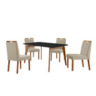 Conj Sala De Jantar Mesa Viena Madeira Maciça 120x90 Tampo Vi